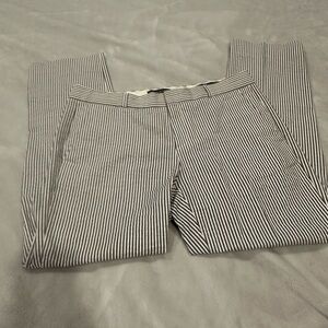 Banana Republic Striped Ankle Pants in Black and White Seersucker
